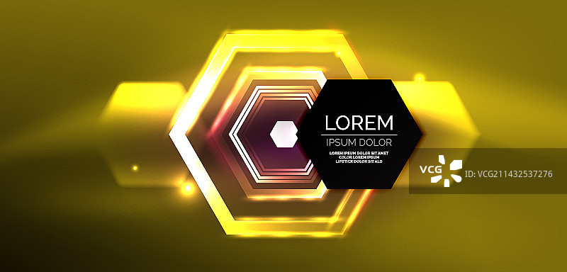 抽象背景技术霓虹灯六边形高科技图片素材