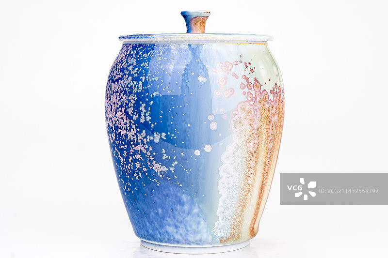 景德镇陶瓷高温窑变釉，高端瓷器白底图、场景图、细节图，茶叶罐、主人杯、盖碗（悠如陶艺）图片素材