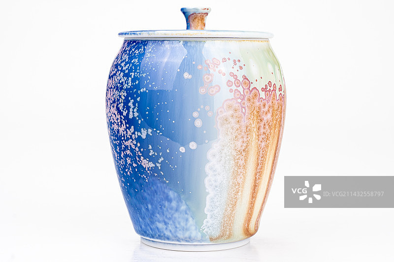 景德镇陶瓷高温窑变釉，高端瓷器白底图、场景图、细节图，茶叶罐、主人杯、盖碗（悠如陶艺）图片素材