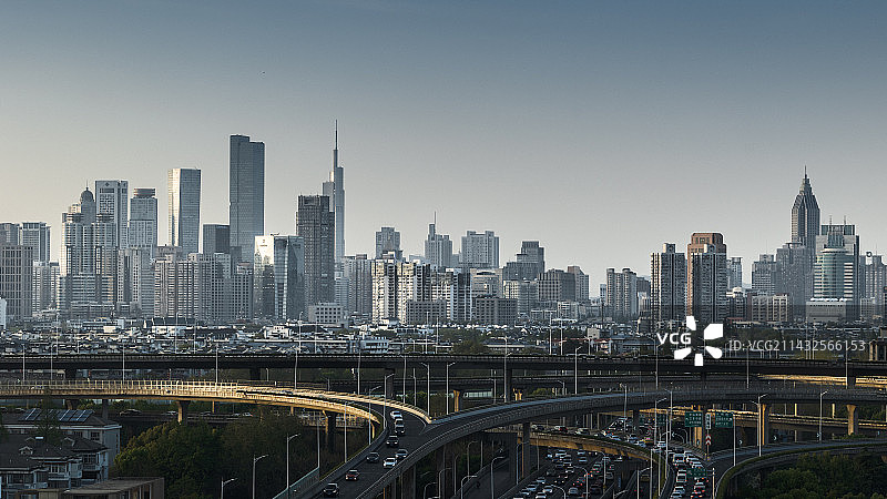 南京天际线图片素材