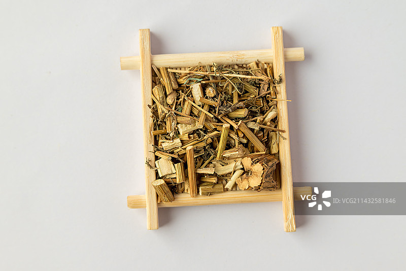 青蒿-中医中药材草药临床医药标本百科白背景俯拍合集图片素材