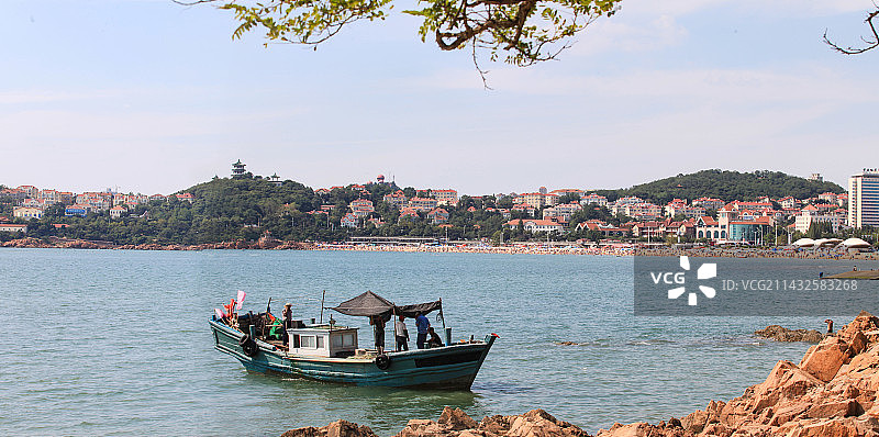 青岛风景汇泉湾沿海一线图片素材