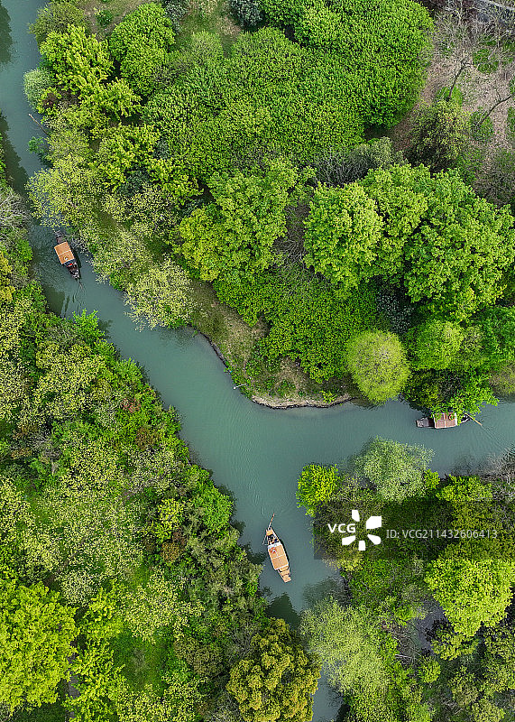 杭州西溪游船图片素材
