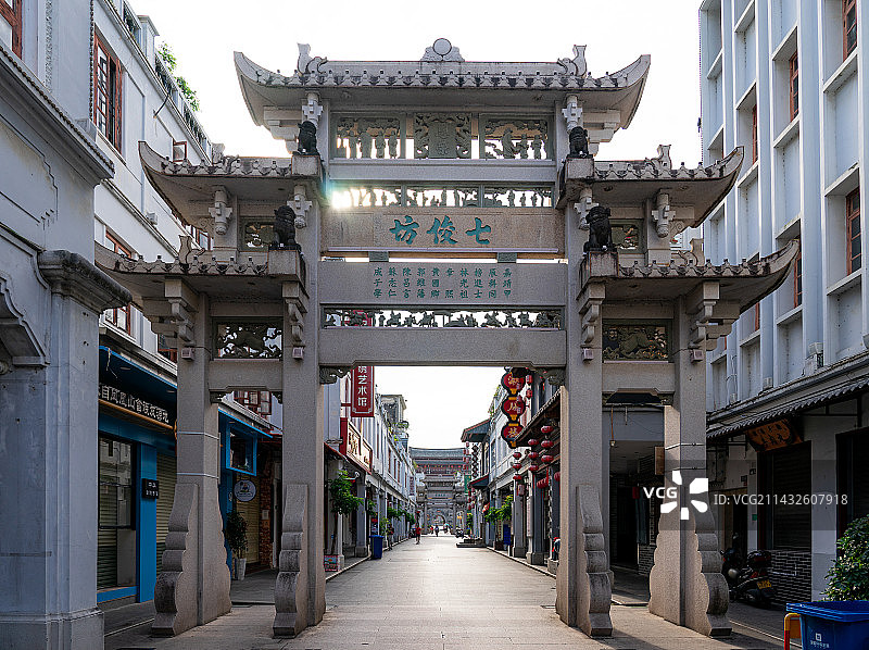 中国广东省潮州市潮州古城潮州牌坊街图片素材