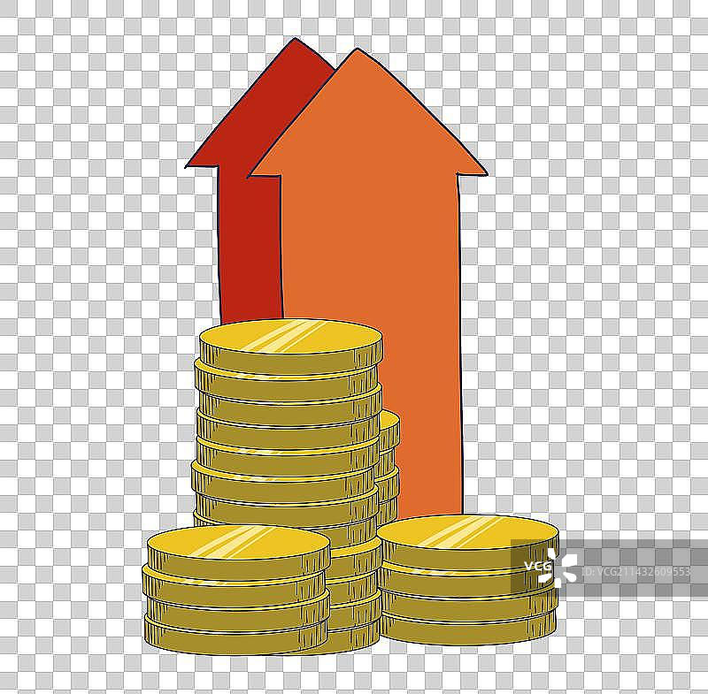 元素：财富升值上涨图片素材