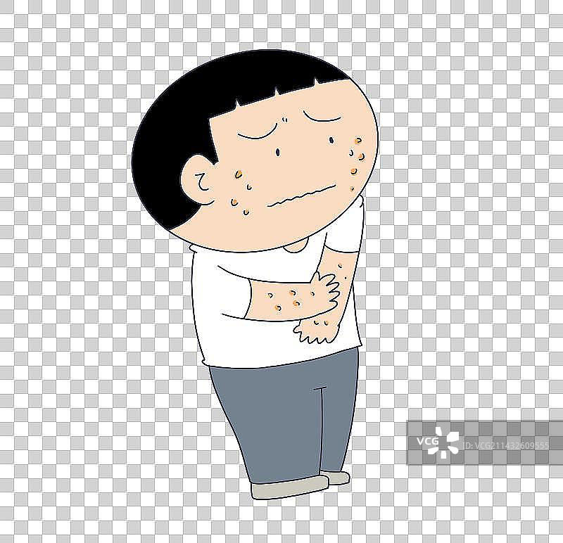 元素： 起水痘的男孩图片素材