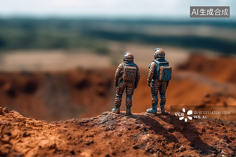 【AI数字艺术】宇航员探索火星图片素材