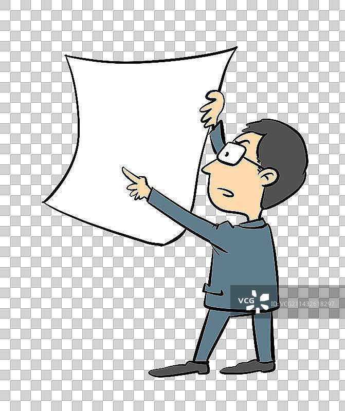 举着一张纸的男子图片素材