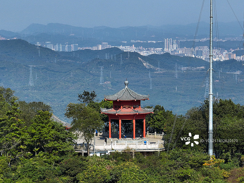 广东省深圳市南山区塘朗山郊野公园航拍图片素材