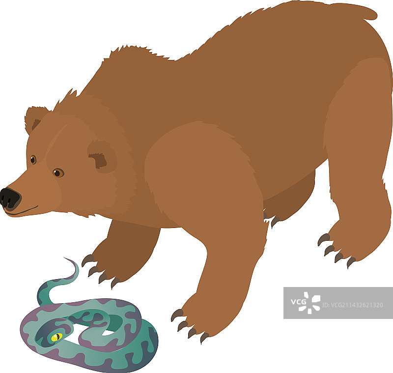 棕色动物概念等距图标图片素材