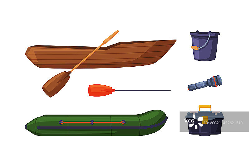 钓鱼装备和船钓用品图片素材