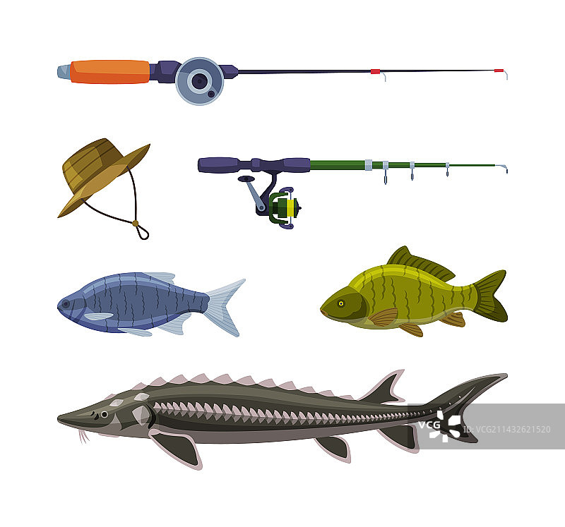 用鱼竿在河流或淡水中钓鱼图片素材