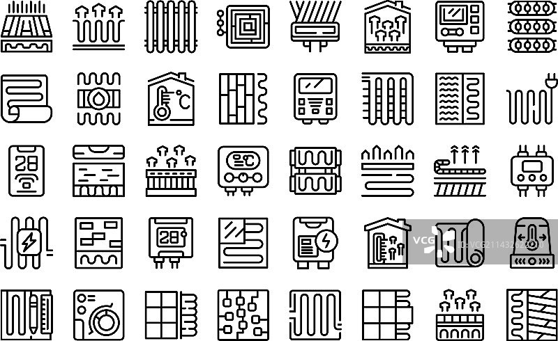 温暖地板图标轮廓图片素材