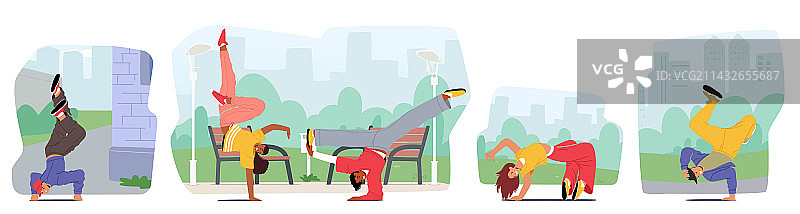 街舞者人物套装图片素材