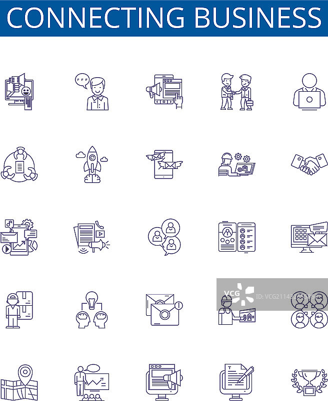 连接业务线图标符号集设计图片素材