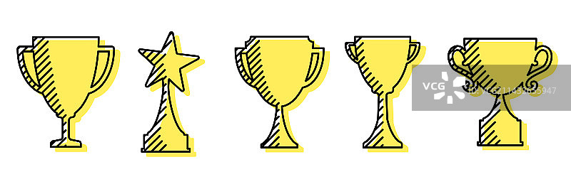 奖杯轮廓合集图片素材