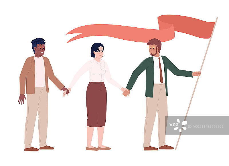 团队领导与队员2.5D扁平风图片素材
