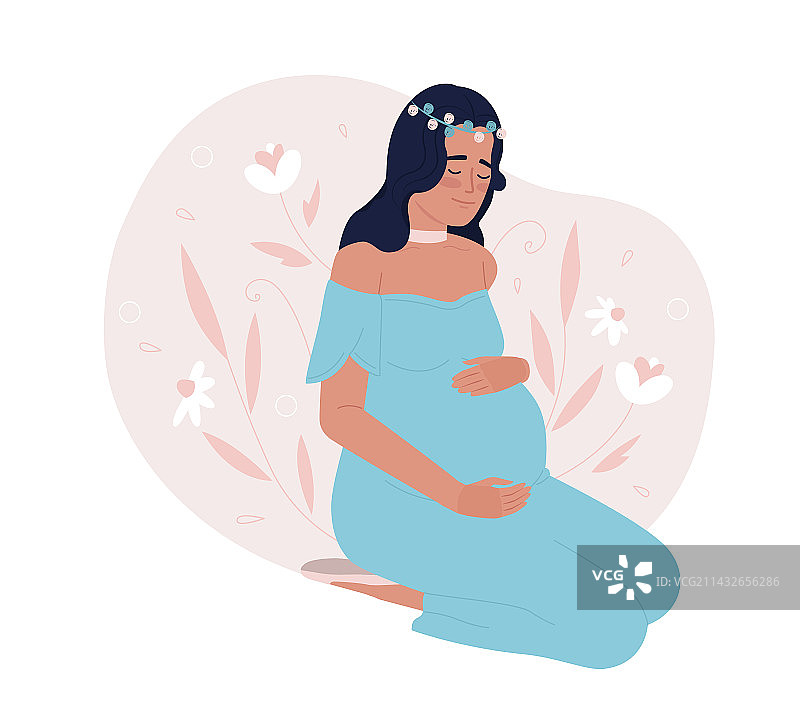 孕期保持心理健康2D图片素材