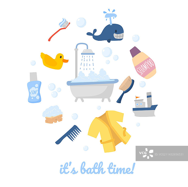 沐浴时间banner或卡片印刷图片素材