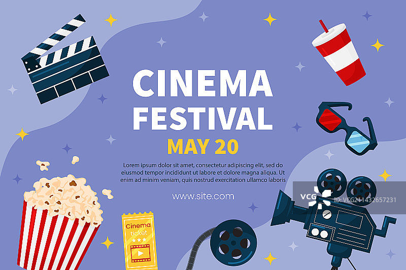 电影节横版模板图片素材