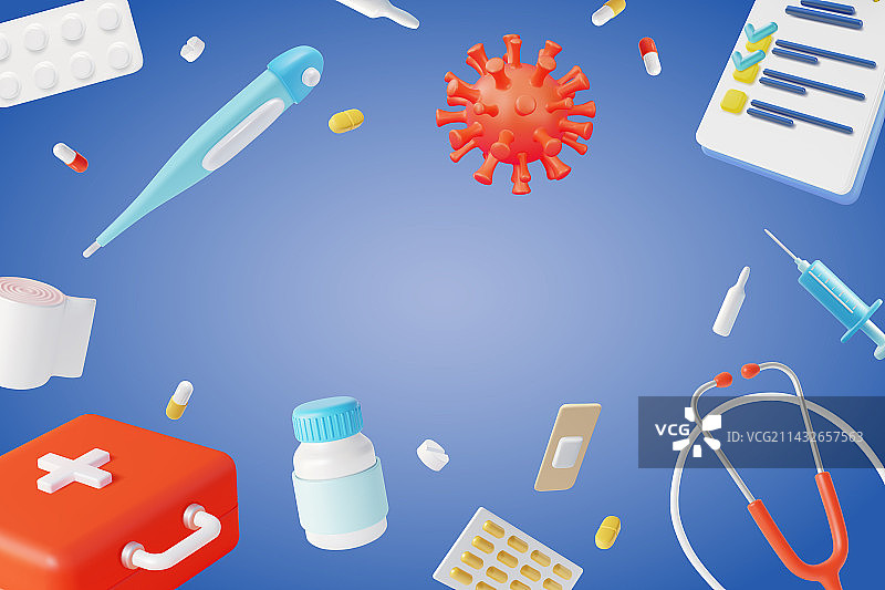 3D医疗保健概念橡皮泥卡通风格图片素材