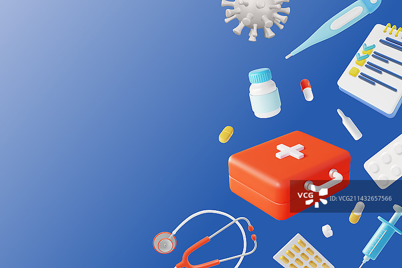 3D医疗保健概念背景图片素材