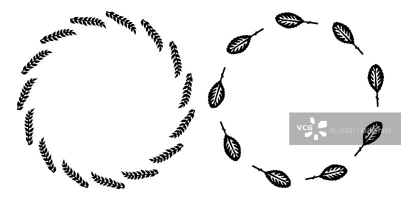 华丽的花卉花环套装图片素材