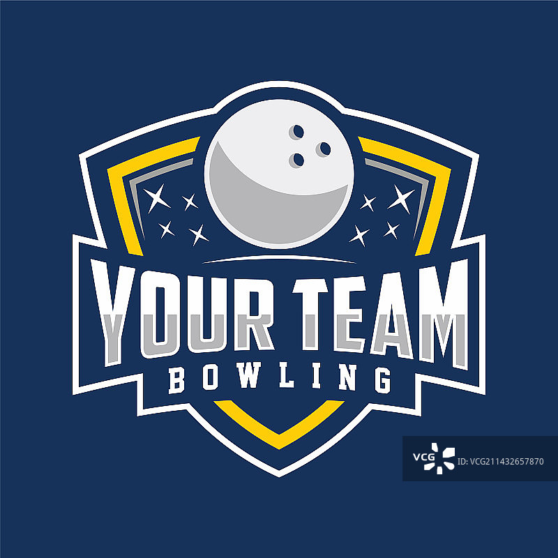 专业保龄球俱乐部徽章标志设计图片素材