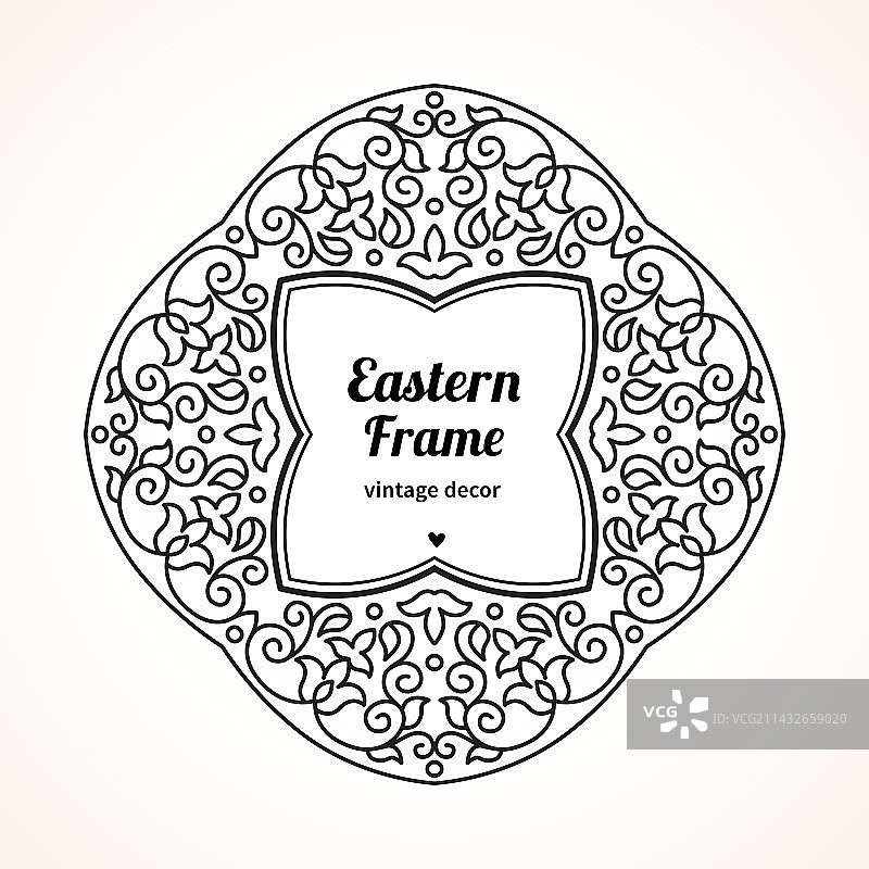 东方风格的丝网框架图片素材