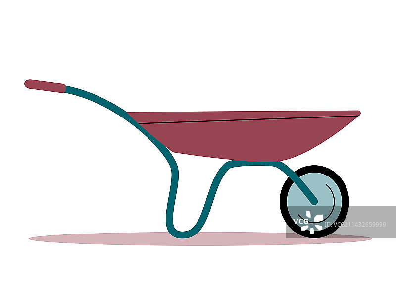 白色背景上的花园手推车图片素材