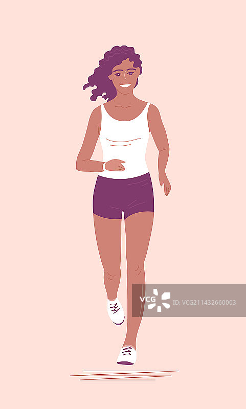 美丽的年轻运动女孩为健康跑步图片素材