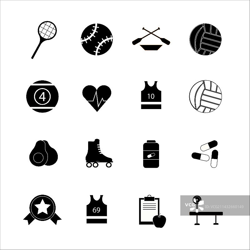 不同运动项目图标合集图片素材