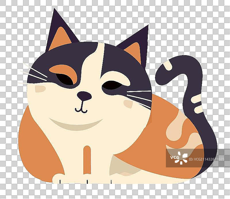 卡通可爱扁平三花猫图片素材
