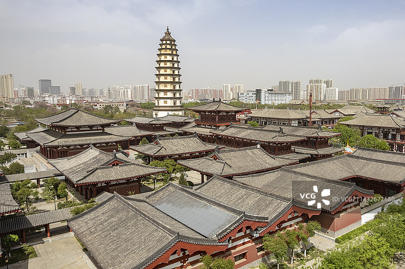 古建筑古塔航拍图片素材
