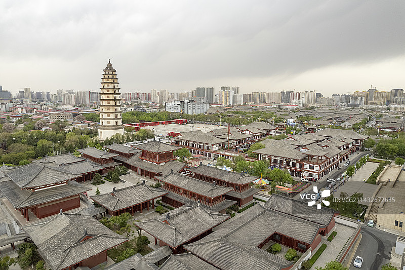 古建筑古塔航拍图片素材