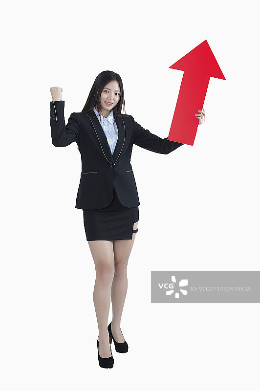 商业女性投资理财指数上升图片素材