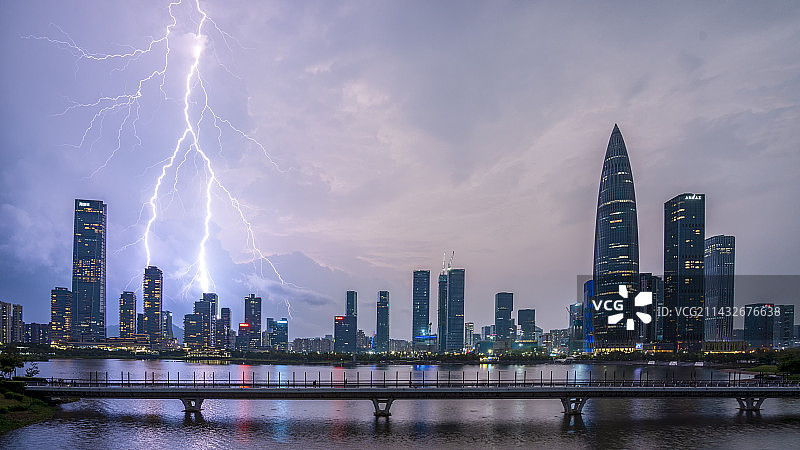 深圳人才公园闪电图片素材