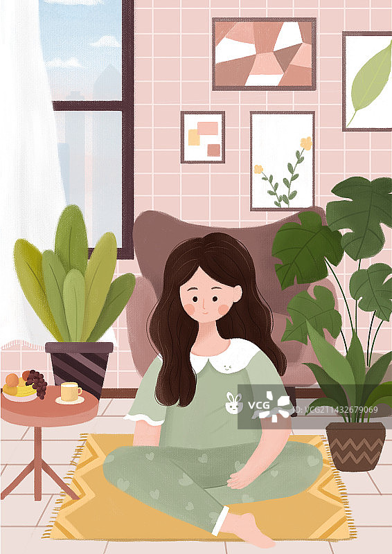 治愈系插画图片素材