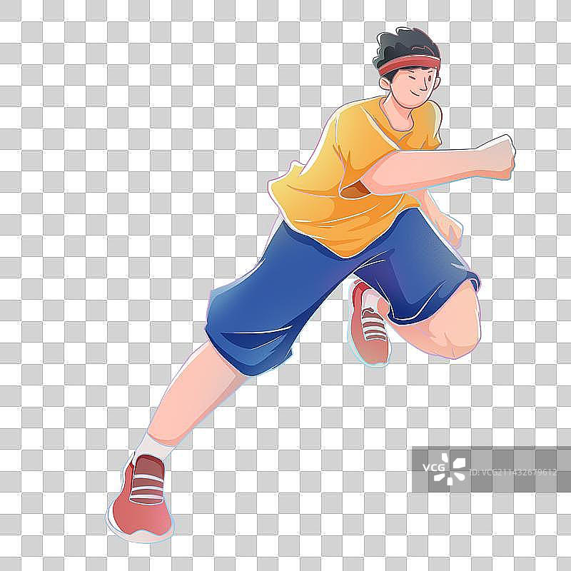 阳光下奔跑的正在训练中的青春活力的少年体育生图片素材