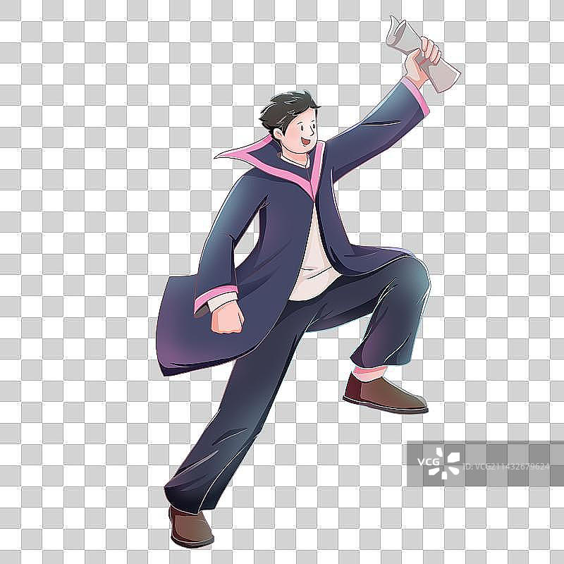 毕业了的正在庆祝的穿着学士服的毕业生图片素材