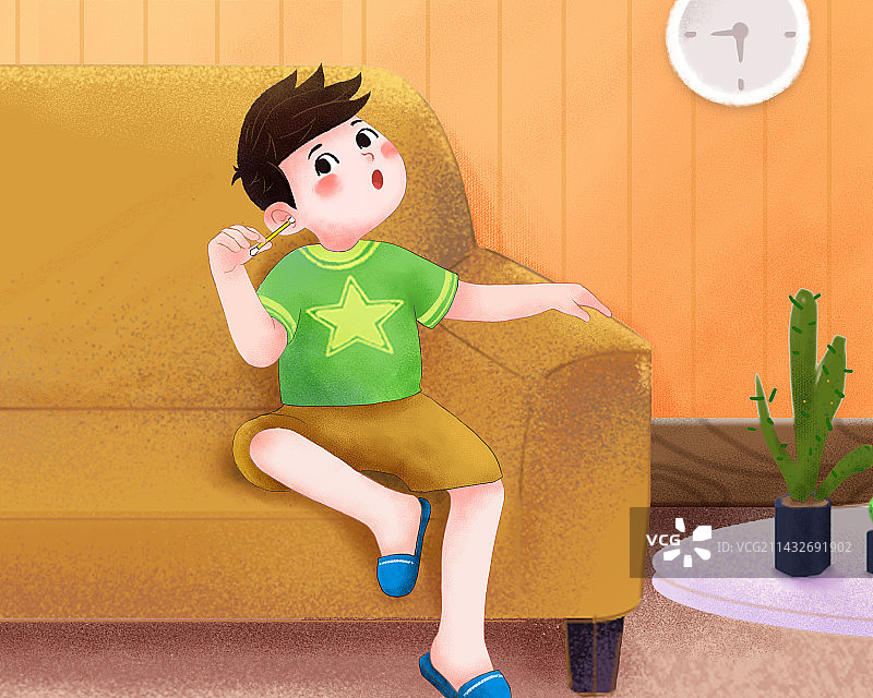 儿童安全教育-不要自己掏耳朵图片素材