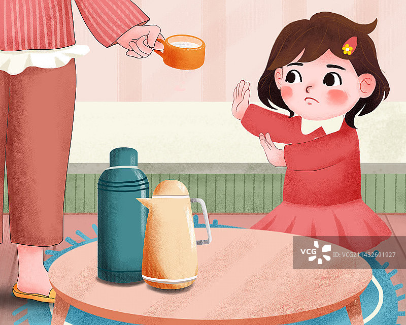 儿童健康教育-每天饮水要充足图片素材