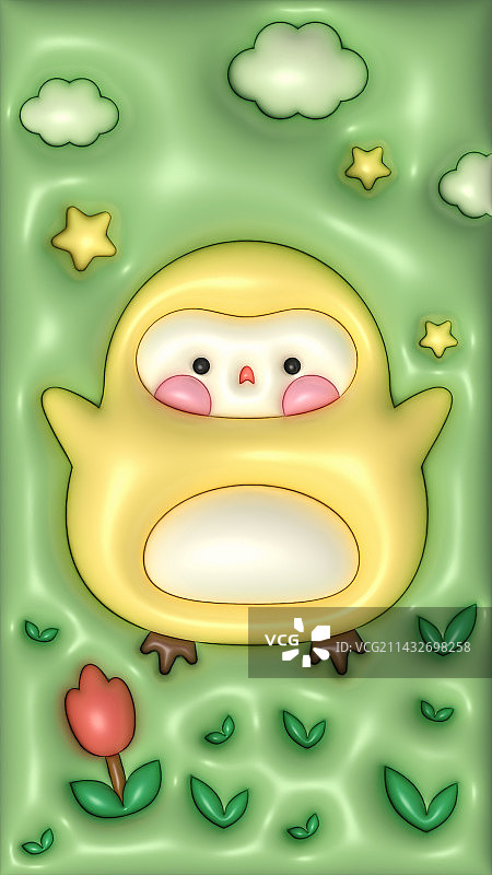 移动端3D可爱小鸡动物插画图片素材