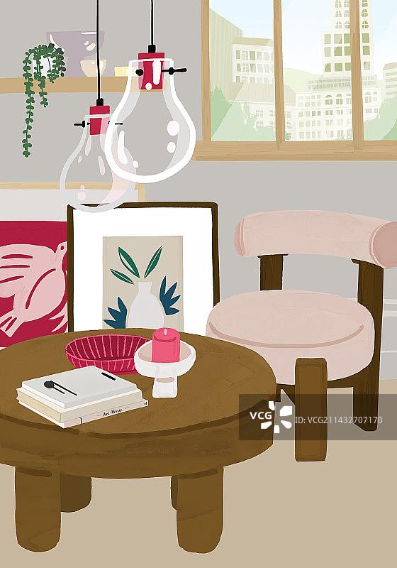 品红色家居装饰内饰图片素材