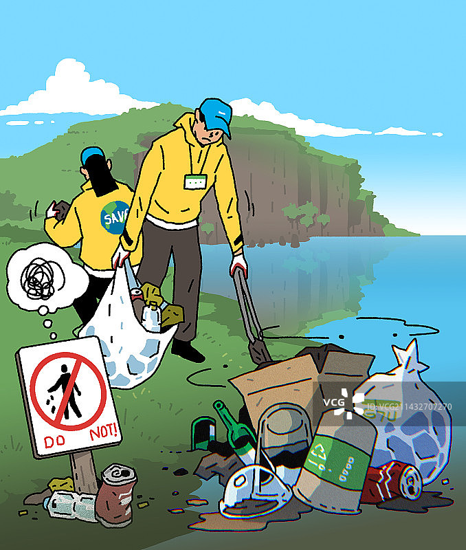 垃圾倾倒禁令社会问题插画图片素材