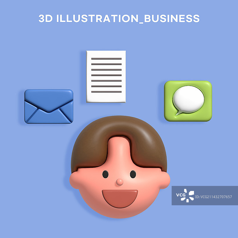 3D商务白领邮件文档短信图片素材