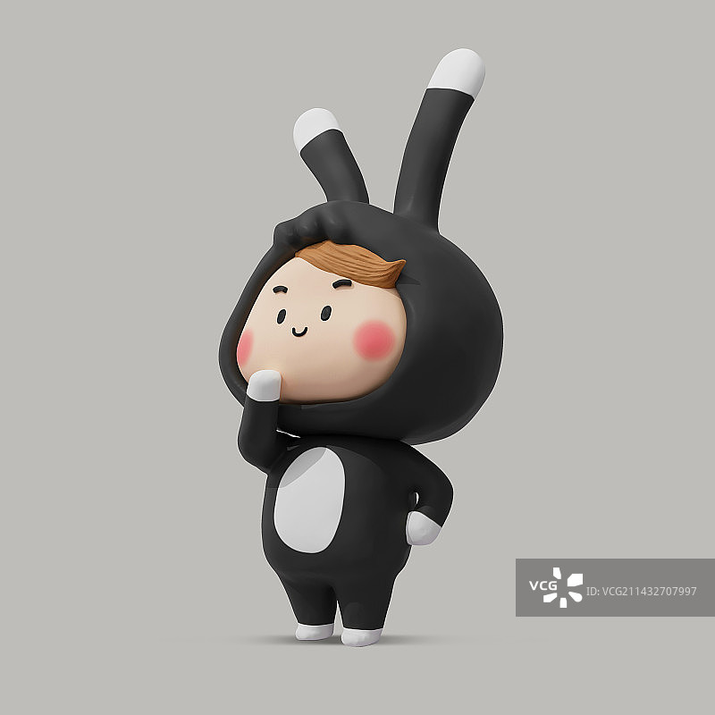 3D兔年新年吉祥物图片素材