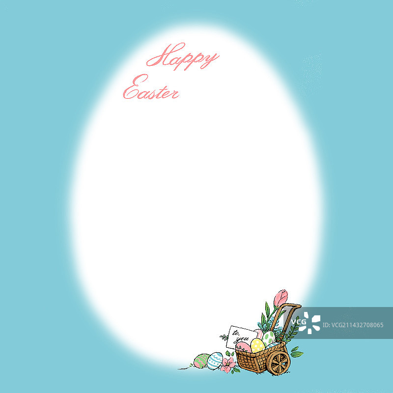 复活节插画：复活节兔子贺卡图片素材