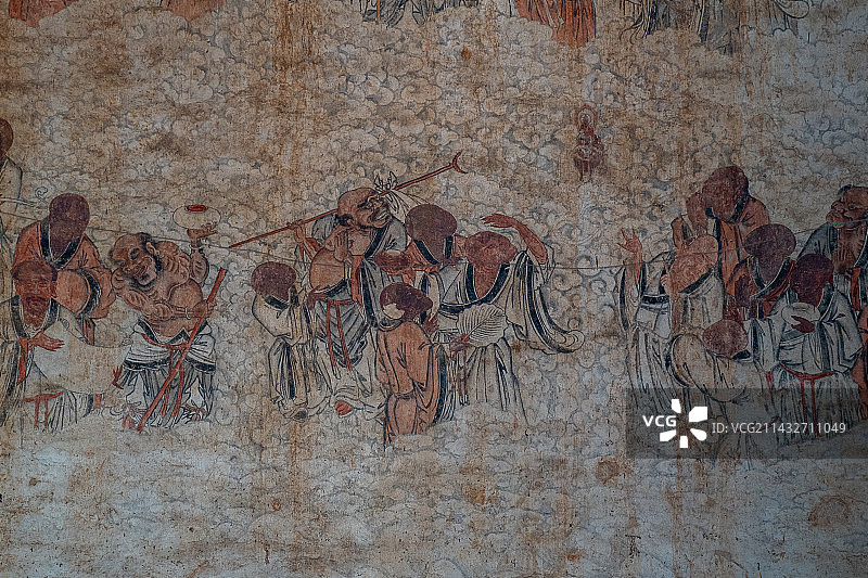 少林寺达摩壁画图片素材