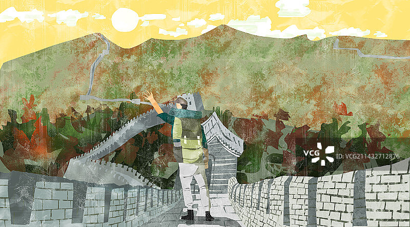 长城插画图片素材